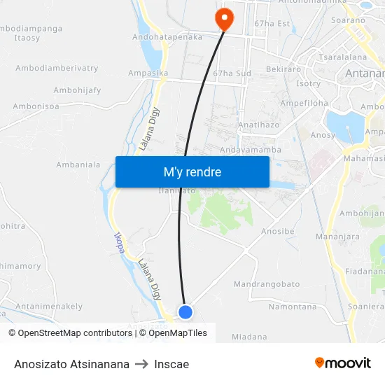 Anosizato Atsinanana to Inscae map