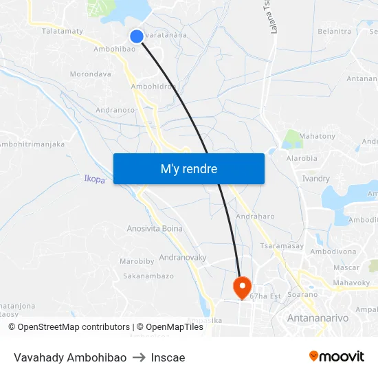 Vavahady Ambohibao to Inscae map