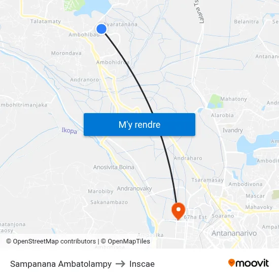 Sampanana Ambatolampy to Inscae map