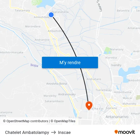Chatelet Ambatolampy to Inscae map