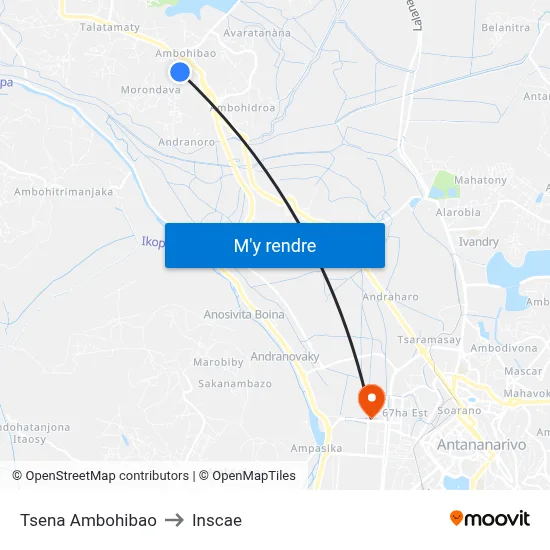 Tsena Ambohibao to Inscae map