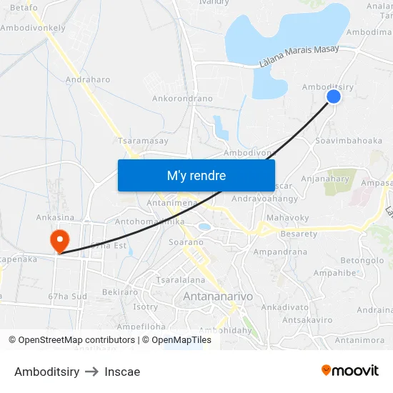 Amboditsiry to Inscae map