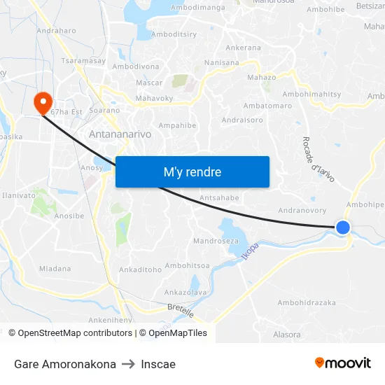 Gare Amoronakona to Inscae map
