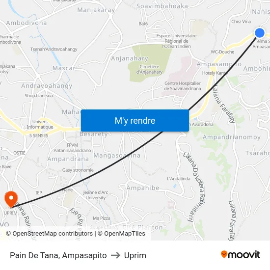 Pain De Tana, Ampasapito to Uprim map