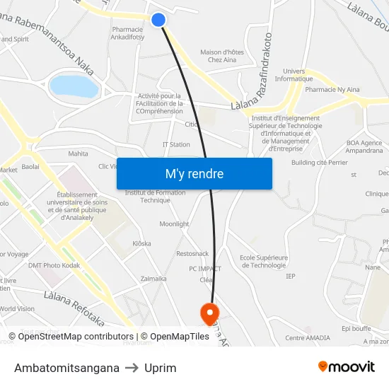 Ambatomitsangana to Uprim map