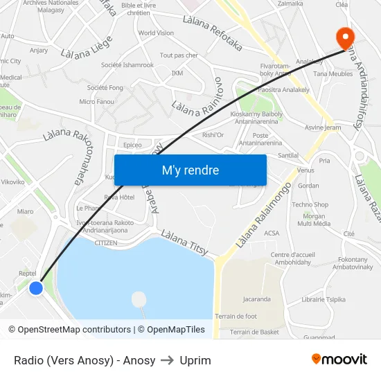 Radio (Vers Anosy) - Anosy to Uprim map