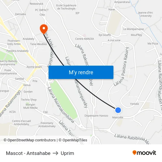 Mascot - Antsahabe to Uprim map