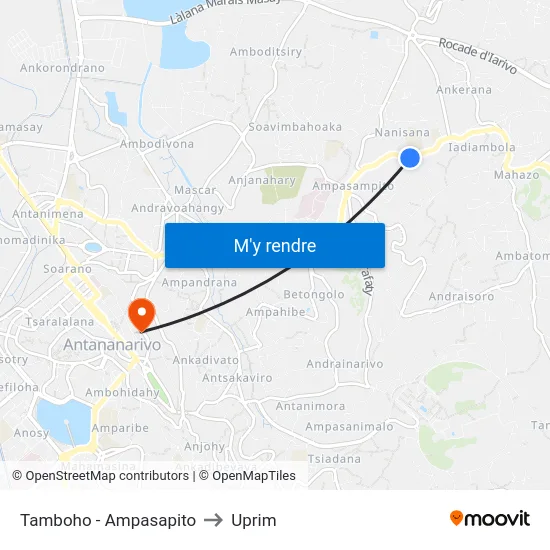 Tamboho - Ampasapito to Uprim map