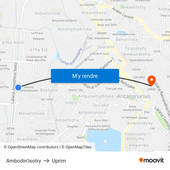 Ambodin'Isotry to Uprim map