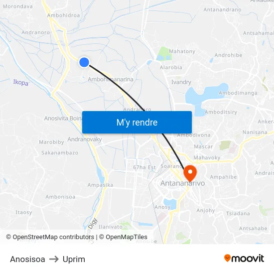 Anosisoa to Uprim map