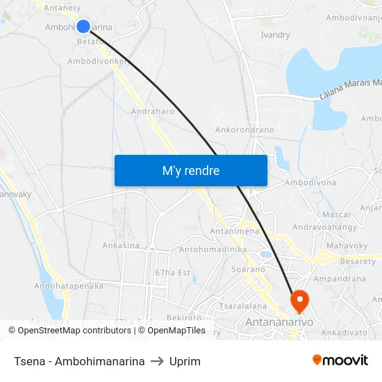 Tsena - Ambohimanarina to Uprim map