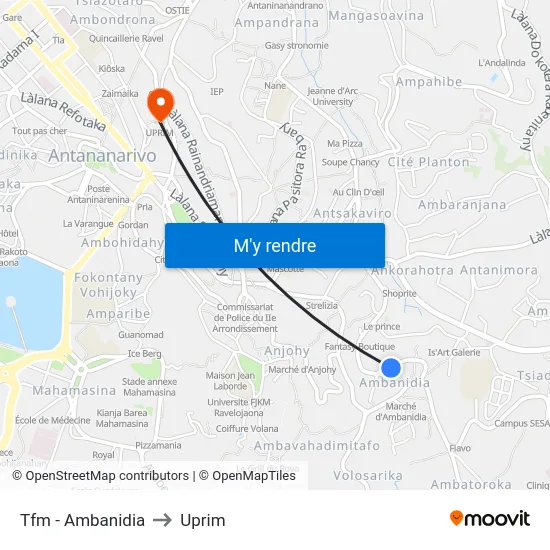 Tfm - Ambanidia to Uprim map