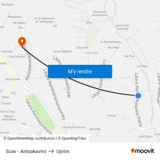 Scav - Antsakaviro to Uprim map
