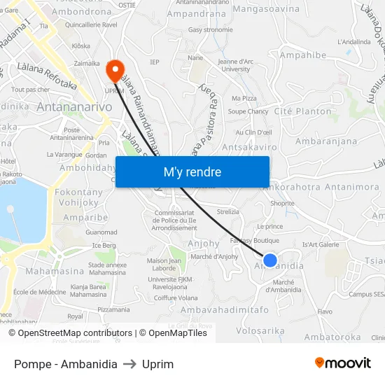 Pompe - Ambanidia to Uprim map