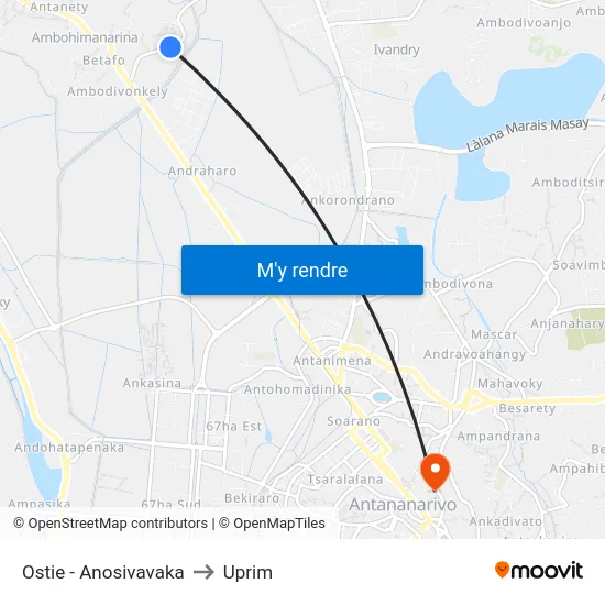 Ostie - Anosivavaka to Uprim map