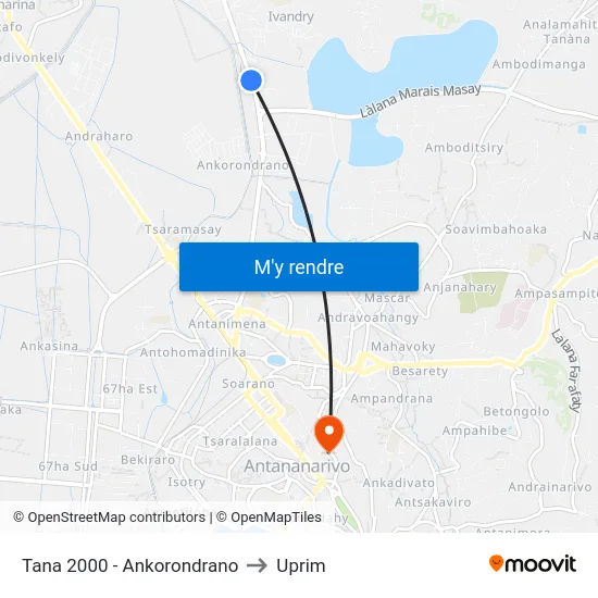 Tana 2000 - Ankorondrano to Uprim map
