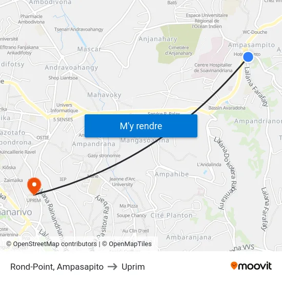 Rond-Point, Ampasapito to Uprim map