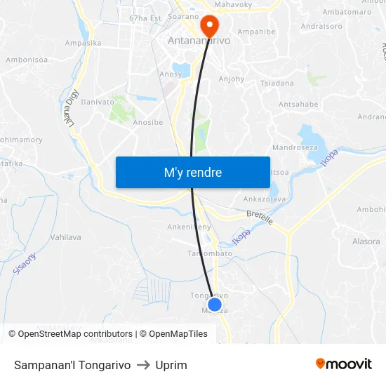 Sampanan'I Tongarivo to Uprim map
