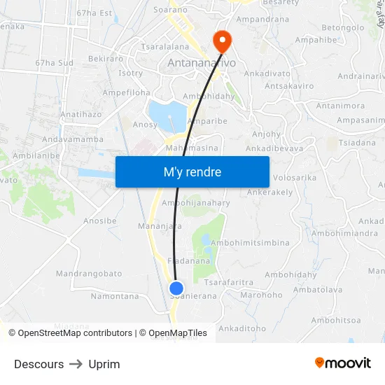 Descours to Uprim map
