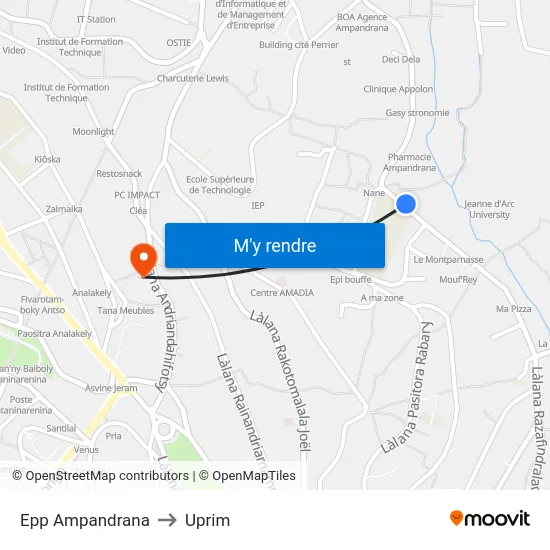 Epp Ampandrana to Uprim map