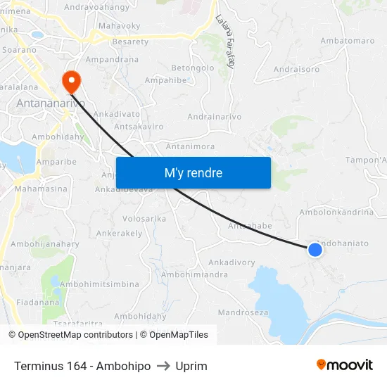 Terminus 164 - Ambohipo to Uprim map