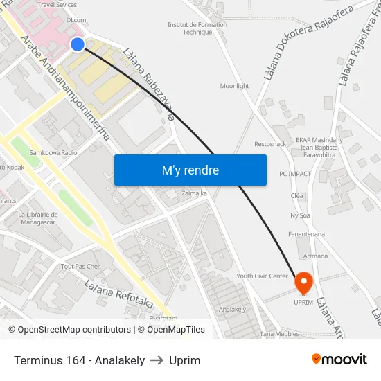 Terminus 164 - Analakely to Uprim map