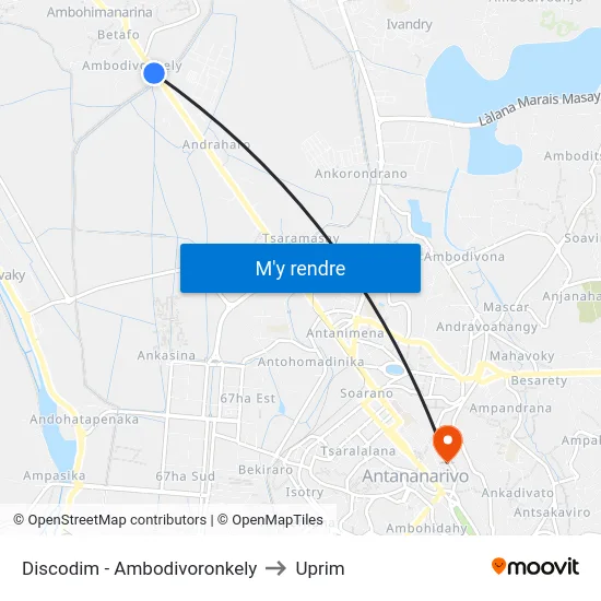 Discodim - Ambodivoronkely to Uprim map