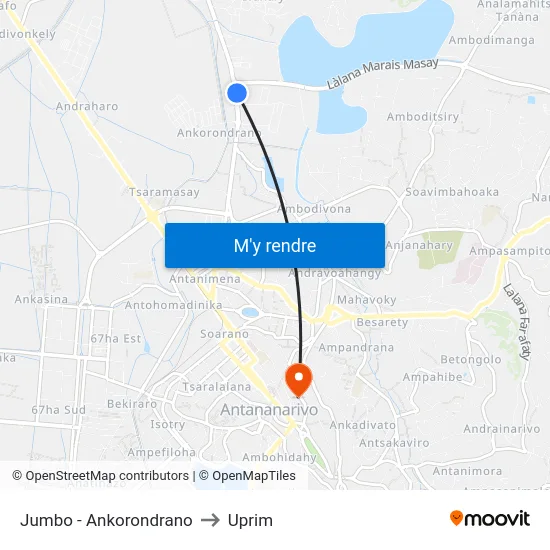 Jumbo - Ankorondrano to Uprim map