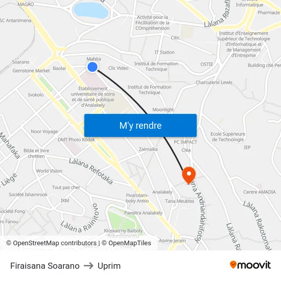 Firaisana Soarano to Uprim map