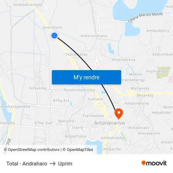 Total - Andraharo to Uprim map