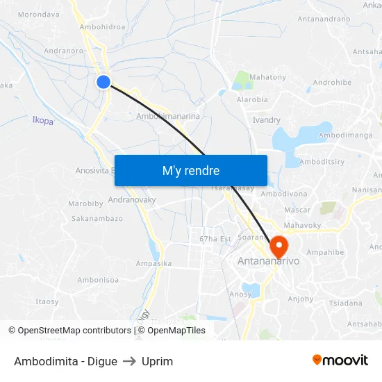 Ambodimita - Digue to Uprim map