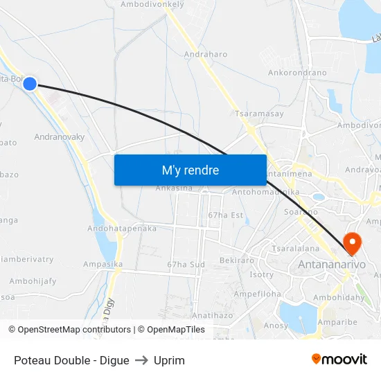 Poteau Double - Digue to Uprim map