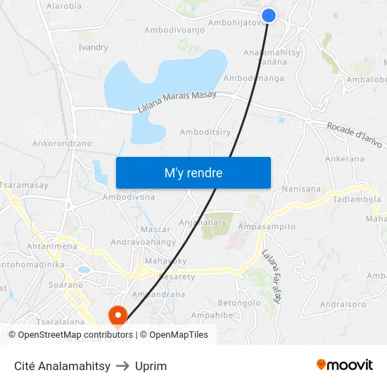 Cité Analamahitsy to Uprim map