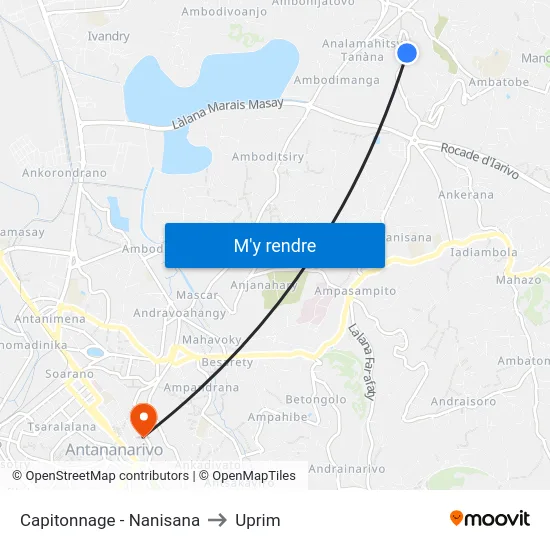 Capitonnage - Nanisana to Uprim map
