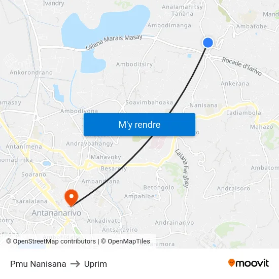 Pmu Nanisana to Uprim map