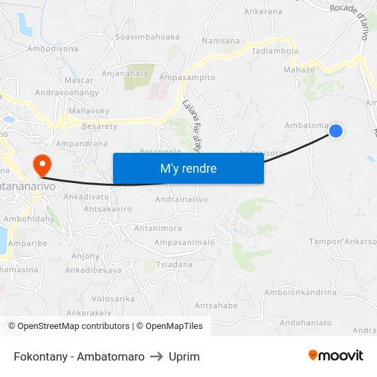Fokontany - Ambatomaro to Uprim map