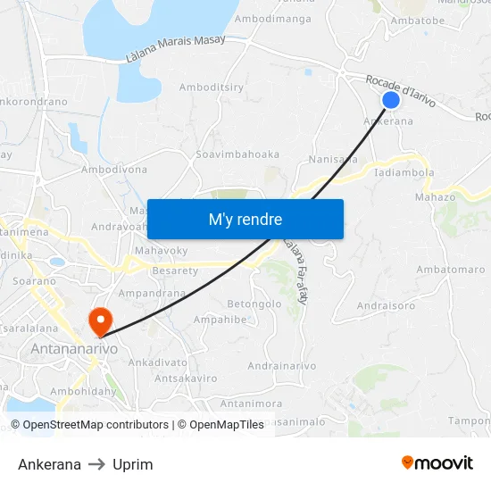 Ankerana to Uprim map