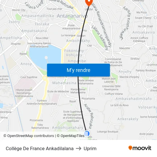 Collège De France Ankadilalana to Uprim map