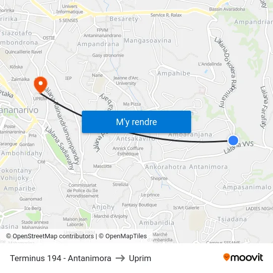 Terminus 194 - Antanimora to Uprim map