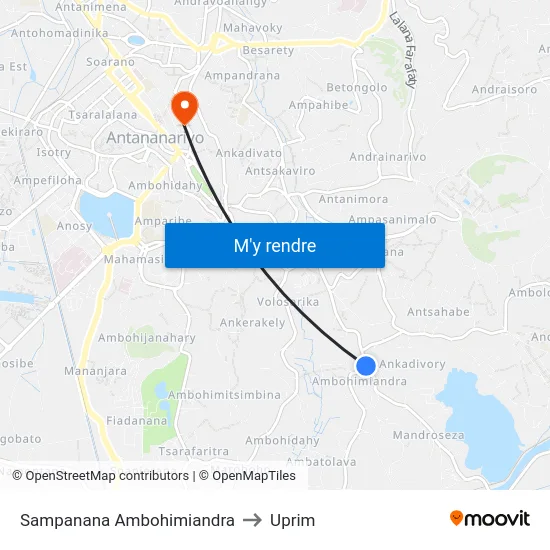 Sampanana Ambohimiandra to Uprim map