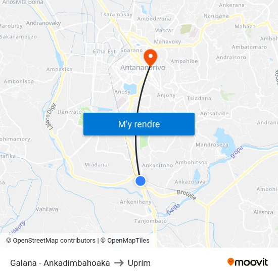 Galana - Ankadimbahoaka to Uprim map