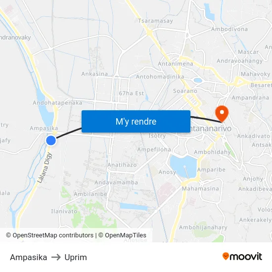 Ampasika to Uprim map