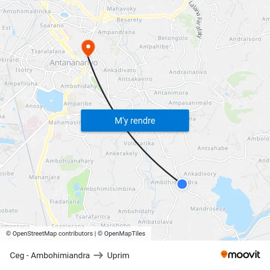 Ceg - Ambohimiandra to Uprim map