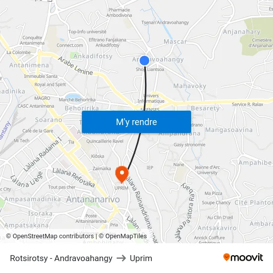 Rotsirotsy - Andravoahangy to Uprim map