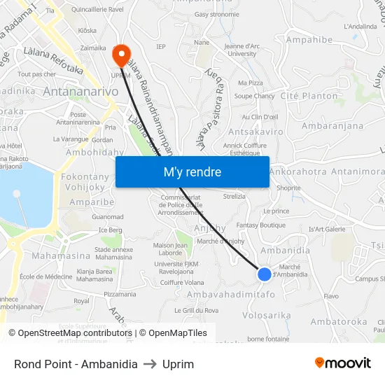 Rond Point - Ambanidia to Uprim map