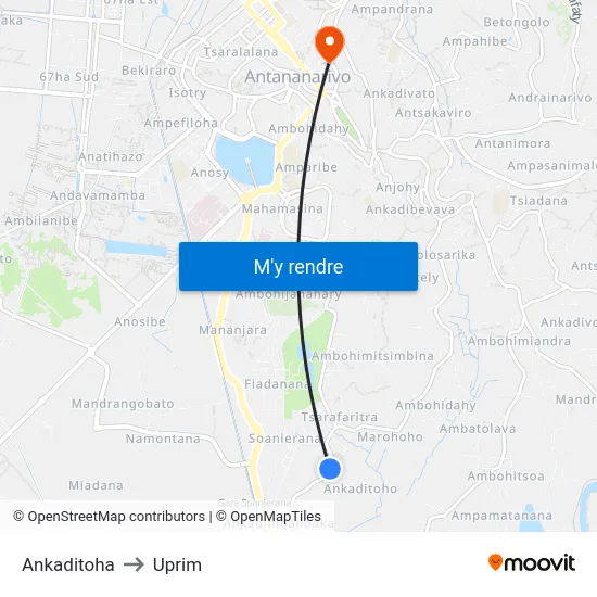 Ankaditoha to Uprim map