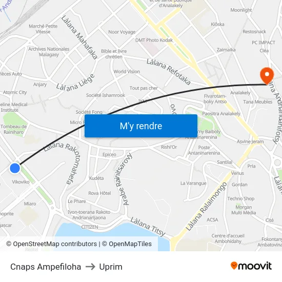 Cnaps Ampefiloha to Uprim map