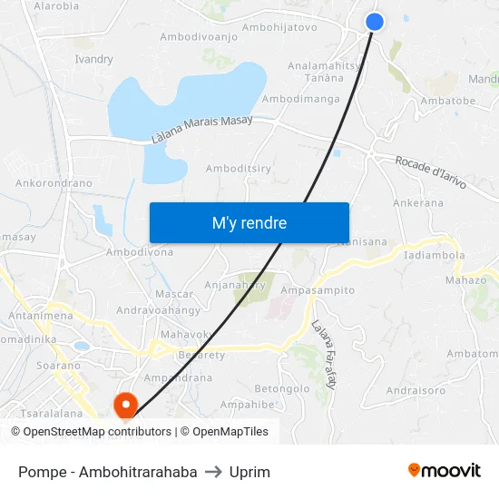 Pompe - Ambohitrarahaba to Uprim map
