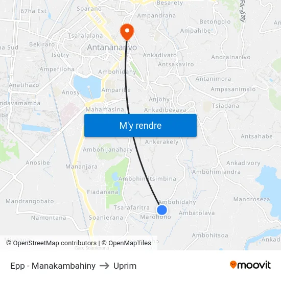 Epp - Manakambahiny to Uprim map