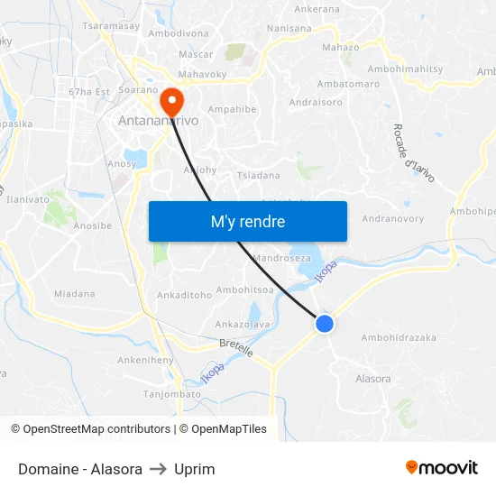 Domaine - Alasora to Uprim map